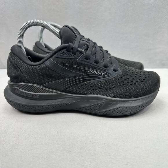 Womens Size 6.5 (B) Brooks Adrenaline GTS 24 Shoes Triple Black Running Sneakers - Picture 1 of 9